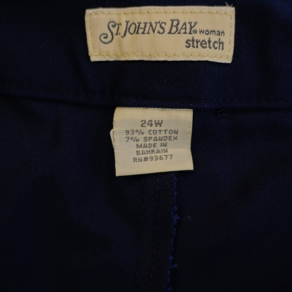 St. John's Bay Blue High Rise Dress Pants -24W- 43 / 31.5 Cotton Spandex - Picture 7 of 8